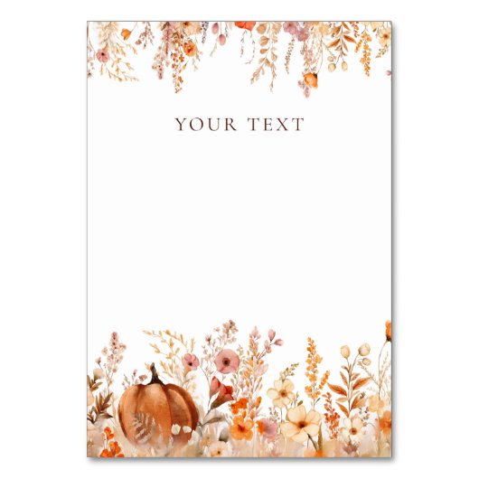 ボホ秋カボチャカスタマイズンサイン テーブルナンバー (正面)