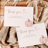 ボホ秋カボチャサンキューカード、ピンクベビーシャワー サンキューカード