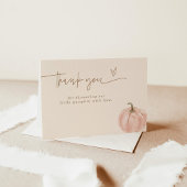 ボホ秋カボチャサンキューカード、ピンクベビーシャワー サンキューカード