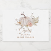 ボホ秋カボチャブライダルシャワーきらめくワインラボ スパークリングワインラベル (シングルラベル)