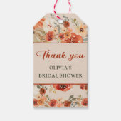 ボホ秋カボチャブライダルシャワーフビーフサンキュー ギフトタグ (正面)