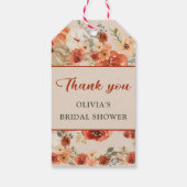 ボホ秋カボチャブライダルシャワーフビーフサンキュー ギフトタグ (裏面)