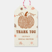 ボホ秋カボチャブライダルシャワーフビーフサンキュー ギフトタグ (裏面)