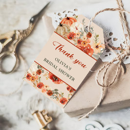 ボホ秋カボチャブライダルシャワーフビーフサンキュー ギフトタグ