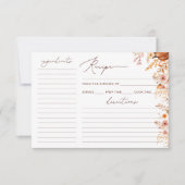 ボホ秋カボチャブライダルシャワーレシピカード (正面)