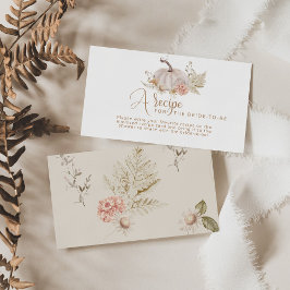 ボホ秋カボチャブライダルレシピカードインサート エンクロージャーカード