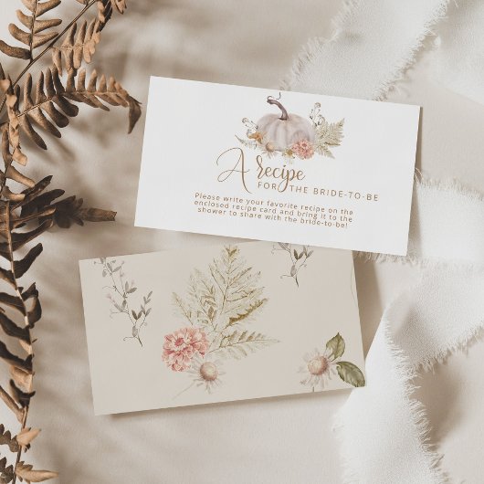 ボホ秋カボチャブライダルレシピカードインサート エンクロージャーカード