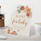 ボホ秋カボチャベビー赤ちゃんシャワー標識用の本 台座サイン (インサイチュ)