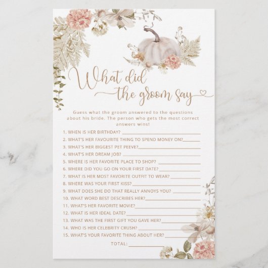 ボホ秋カボチャ新郎は何と言った (正面)