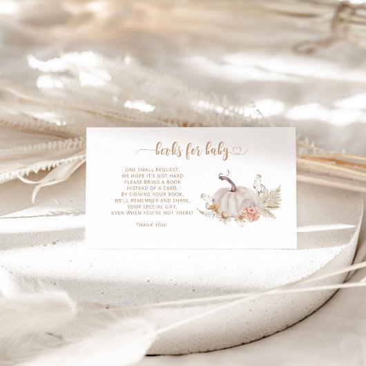 ボホ秋カボチャ本ベビーチケット エンクロージャーカード