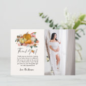 ボホ秋カボチャ赤ちゃんシャワーサンキューカード 案内状 (スタンド正面)