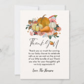 ボホ秋カボチャ赤ちゃんシャワーサンキューカード 案内状 (正面)