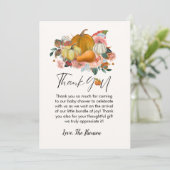 ボホ秋カボチャ赤ちゃんシャワーサンキューカード 案内状 (スタンド正面)