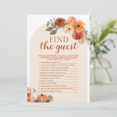 ボホ秋カボチャFind the Guest Baby Shower Game 招待状 (スタンド正面)