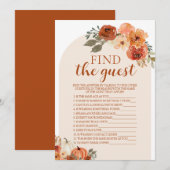 ボホ秋カボチャFind the Guest Baby Shower Game 招待状 (正面/裏面)