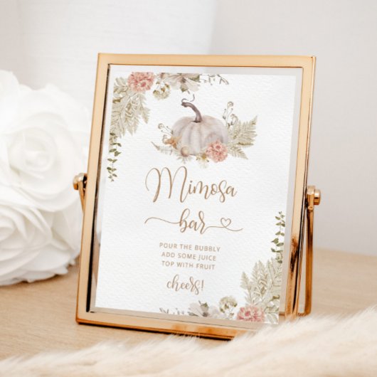 ボホ秋カボチャmimosaバー標識 ポスター