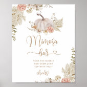 ボホ秋カボチャmimosaバー標識 ポスター (正面)