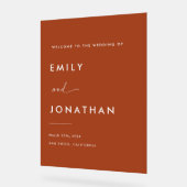 ボホ秋テラコッタ結婚の歓迎 アクリルサイン (傾斜)