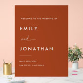 ボホ秋テラコッタ結婚の歓迎 アクリルサイン (ウェディング)