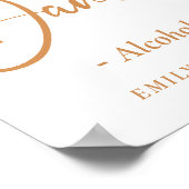 ボホ秋バーントオレンジ結婚のバー標識 ポスター (角)