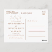 ボホ秋パンパスグラスセーブ・ザ・デイト ポストカード (裏面)