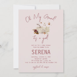 ボホ秋パンプキンウォーターカラーガールベビー招待状 招待状