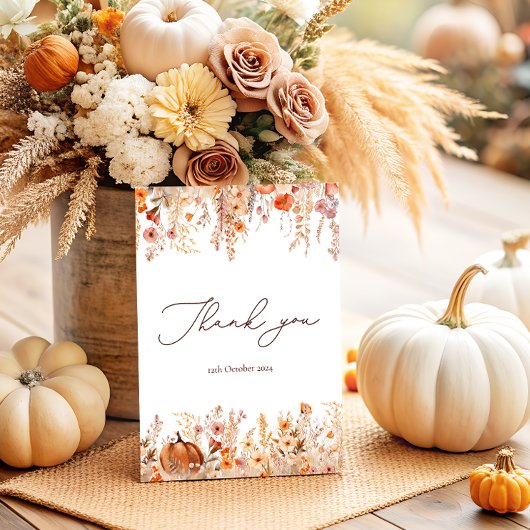 ボホ秋パンプキンサンキューカード サンキューカード