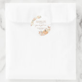 ボホ秋パンプキンサンキューフェイスステッカー ラウンドシール (バッグ)