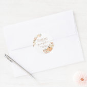 ボホ秋パンプキンサンキューフェイスステッカー ラウンドシール (封筒)