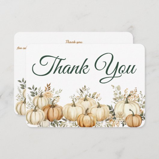 ボホ秋パンプキンサンクスギビングパーティー サンキューカード (正面/裏面)
