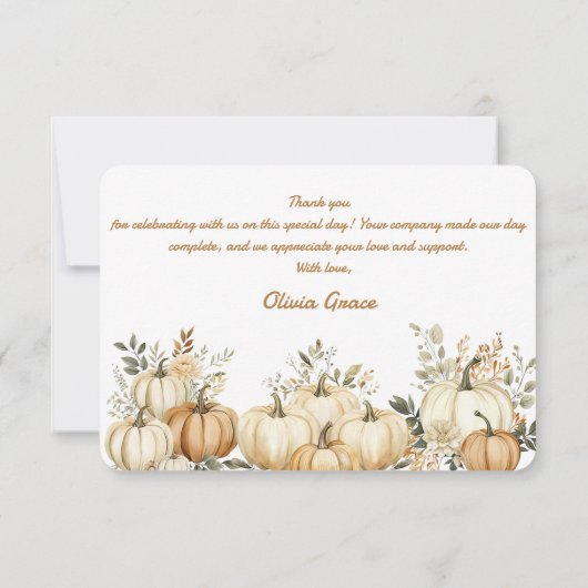 ボホ秋パンプキンサンクスギビングパーティー サンキューカード (裏面)