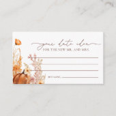 ボホ秋パンプキンデイトナイトアイディア エンクロージャーカード (正面)