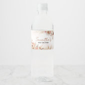 ボホ秋パンプキンパンパスグラスベイビーシャワー ペットボトルラベル (正面)