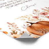 ボホ秋パンプキンブライダルシャワーミモサバー ポスター (角)