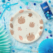 ボホ秋パンプキンブライダルシャワー紙プレート ペーパープレート (パーティー)