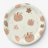 ボホ秋パンプキンブライダルシャワー紙プレート ペーパープレート (正面)