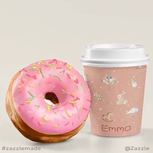 ボホ秋パーソナライズされた赤ちゃんシャワー紙カップ 紙コップ