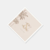 ボホ秋パームツリーズアンパサンドビーチ結婚式 スタンダードカクテルナプキン (角)