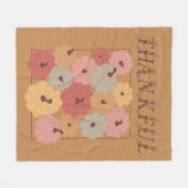 ボホ秋ファームハウスサンクフルシーズンサンクスギビング フリースブランケット (正面(横))