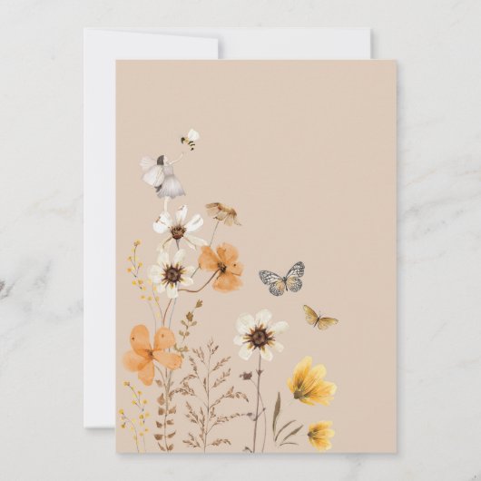 ボホ秋フェアリー山花ガーデンガール誕生日 サンキューカード (裏面)