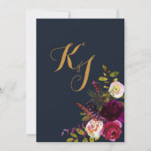 ボホ秋フローラアローブーケブライダルシャワー 招待状 (裏面)