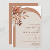 ボホ秋フローラアー結婚チーズ 招待状 (正面/裏面)