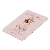 ボホ秋フローラガールベビーシャワー写真磁石 マグネット (左側)