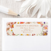 ボホ秋フローラテラコッタベージュ結婚ズ ラベル (インサイチュ)