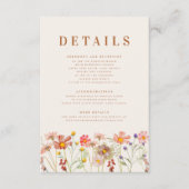 ボホ秋フローラテラコッタ結婚ズ詳細 エンクロージャーカード (正面)