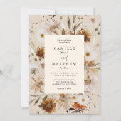 ボホ秋フローラフォト結婚式招待状 招待状 (正面)