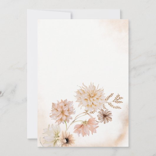 ボホ秋フローラブライダルシャワー招待 招待状 (裏面)