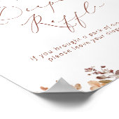 ボホ秋フローラベビーシャワーおむつラッフル ポスター (角)