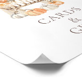 ボホ秋フローラベビーシャワーカードとギフトサイン ポスター (角)