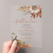 ボホ秋フローララスト離れテラコタ結婚ス アクリル招待状 (インサイチュ (ポータブル))